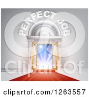Clipart Of A Venue Entrance With Perfect Job Text And Red Carpet Royalty Free Vector Illustration by AtStockIllustration