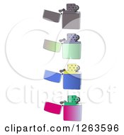 Clipart Of Colorful Lighters Royalty Free Vector Illustration