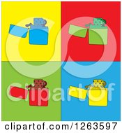Clipart Of Lighters On Colorful Tiles Royalty Free Vector Illustration