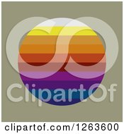Clipart Of A Colorful Gradient Sun On Tan Royalty Free Vector Illustration by pauloribau