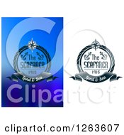Clipart Of A Compass In A Rope Wreath With The Seafarer Land And Sea Text Royalty Free Vector Illustration