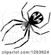 Clipart Of A Black And White Spider Royalty Free Vector Illustration by Vector Tradition SM