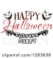 Clipart Of A Happy Halloween Greeting With Jackolantern Faces And Costume Party Text Royalty Free Vector Illustration