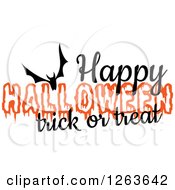 Poster, Art Print Of Bat With Happy Halloween Trick Or Treat Text