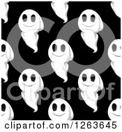 Clipart Of A Seamless Pattern Background Of Ghosts Royalty Free Vector Illustration