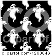 Clipart Of A Seamless Pattern Background Of Ghosts Royalty Free Vector Illustration