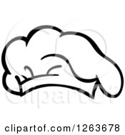 Clipart Of A Black And White Chefs Toque Hat Royalty Free Vector Illustration