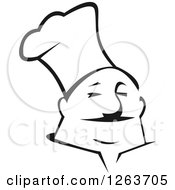 Clipart Of A Black And White Chubby Male Chef Royalty Free Vector Illustration