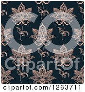 Clipart Of A Seamless Pattern Background Of Henna Flowers Royalty Free Vector Illustration