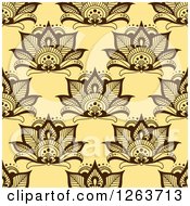 Clipart Of A Seamless Pattern Background Of Lotus Henna Flowers Royalty Free Vector Illustration