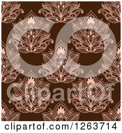 Poster, Art Print Of Seamless Pattern Background Of Lotus Henna Flowers