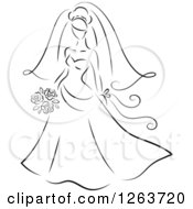 Poster, Art Print Of Black And White Sketched Bride