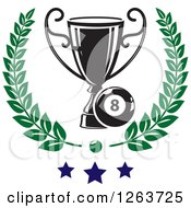 Clipart Of A Billiards Eight Ball With A Trophy In A Laurel Over Stars Royalty Free Vector Illustration