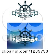 Poster, Art Print Of Ships Helm With King Of The Sea Since 1920 Text