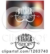 Clipart Of Barber Shop Designs With A Mustache Royalty Free Vector Illustration