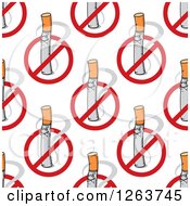 Seamless Pattern Background Of Cigarettes And No Smoking Symbols