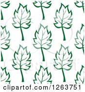Clipart Of A Seamless Pattern Background Of Green Leaves Royalty Free Vector Illustration