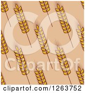 Clipart Of A Seamless Pattern Background Of Wheat On Tan Royalty Free Vector Illustration