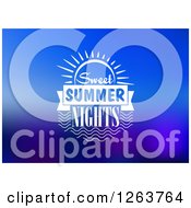 Clipart Of Sweet Summer Nights Text On Blue Royalty Free Vector Illustration