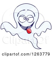 Clipart Of A Halloween Ghost Being Silly Royalty Free Vector Illustration by Zooco