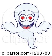 Clipart Of A Halloween Ghost In Love Royalty Free Vector Illustration by Zooco