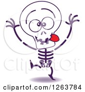 Clipart Of A Halloween Skeleton Being Silly Royalty Free Vector Illustration