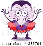 Clipart Of A Halloween Dracula Vampire Being Mischievous Royalty Free Vector Illustration by Zooco