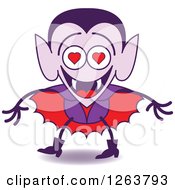 Clipart Of A Halloween Dracula Vampire In Love Royalty Free Vector Illustration by Zooco