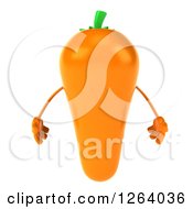 Clipart Of A 3d Carrot Mascot Royalty Free Vector Illustration by Julos