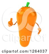 Clipart Of A 3d Carrot Mascot Giving A Thumb Up Royalty Free Vector Illustration by Julos