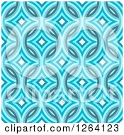 Poster, Art Print Of Seamless Blue Diamond Damask Pattern Background