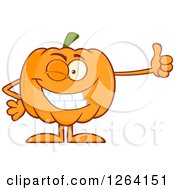 Poster, Art Print Of Happy Pumpkin Character Holding A Thumb Up