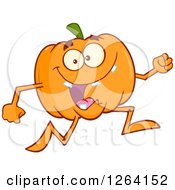 Poster, Art Print Of Happy Pumpkin Character Running