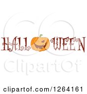 Poster, Art Print Of Winking Pumpkin Character In Halloween Text