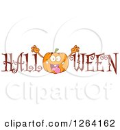 Poster, Art Print Of Scaring Pumpkin Character In Halloween Text