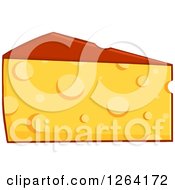 Clipart Of A Cheese Wedge Royalty Free Vector Illustration