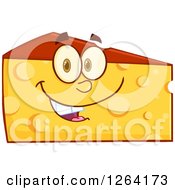 Clipart Of A Happy Cheese Wedge Character Royalty Free Vector Illustration by Hit Toon