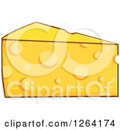 Clipart Of A Cheese Wedge Royalty Free Vector Illustration by Hit Toon