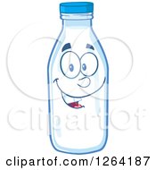 Clipart Of A Milk Bottle Character Royalty Free Vector Illustration by Hit Toon