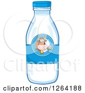 Cow Label On A Milk Bottle