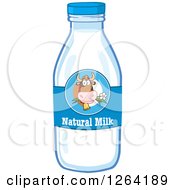 Poster, Art Print Of Cow Label On A Natural Milk Bottle