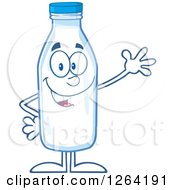 Poster, Art Print Of Waving Milk Bottle Character