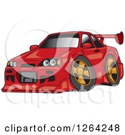 Poster, Art Print Of Red Nissan Skyline Gt-R Sports Car