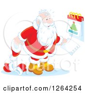 Poster, Art Print Of Santa Clause Revealing Christmas Day On A Calendar
