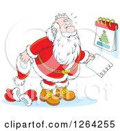 Santa Revealing Christmas Day On A Calendar