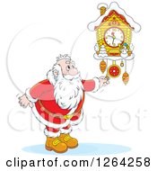 Poster, Art Print Of Santa Adjusting A Cuckoo Clock