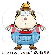 Poster, Art Print Of Surprised Gasping Cartoon Chubby Scarecrow