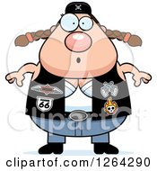 Poster, Art Print Of Surprised Gasping Chubby Caucasian Biker Chick