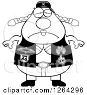Poster, Art Print Of Black And White Depressed Chubby Biker Chick