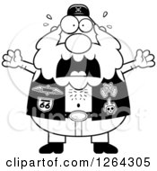 Poster, Art Print Of Black And White Scared Chubby Biker Dude Screaming